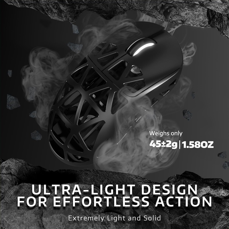 ATTACK SHARK R2 45g Superlight Magnesium Alloy Mouse, PixArt PAW3950
