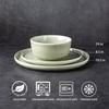 AmorArc Stoneware Dinnerware Sets for 4,Round Reactive Glaze Ceramic Plates