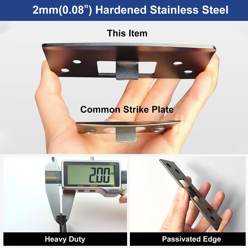 MOSECYOU Oversized Door Strike Plate, Heavy Duty Version, Reinforced Enlarged