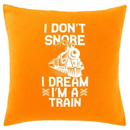 Hippowarehouse I don't snore, I dream I'm a train Printed bedroom accessory cushion cover case 41x41cm
