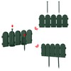 Evelyne Garden Border Edging: Wooden Fence Design - 8pcs Green