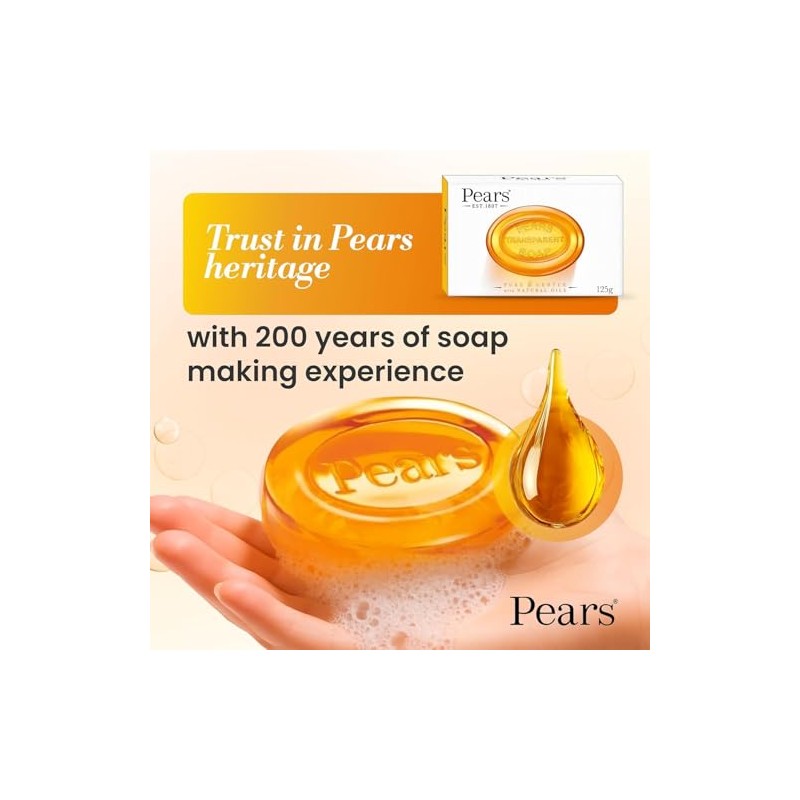 Pears Pure & Gentle Transparent Soap Bar 3 Pack (125g