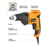 Hoteche 4.5-Amp Drywall Screw Gun, Electric Screwdriver with Variable Speed