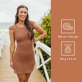 Circulo Charme - Hilo de algodón para ganchillo y tejer, 100% hilo de algodón mercerizado, algodón virgen brasileño, hilo rosa para ganchillo - Color 4004 - Coral, 5 onzas, 433 yardas - Sport