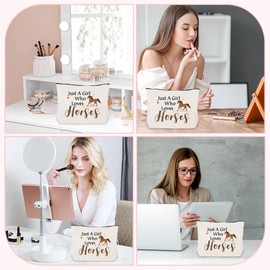 LSVGSAK Horse Lovers Cosmetic Makeup Bag Gifts for Women Girl Birthday Christmas Animal Lover Horse Themed Gifts for Teens Bestie Friend Daughter Wife Sister Girlfriend Travel Toiletry Pouch