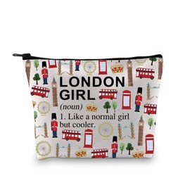 London Gifts for Girl London Makeup Bag London Travel Bag London Trip Vacation Gift London England Souvenirs Gift London Zipper Pouch (London Girl (Noun) UK)