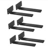 Heavy Duty Floating Shelf Brackets, 6-Inch (1/5'' Thick) Hidden Shelves Hardware, Cast Iron L Brackets, Rustic Industrial Black Metal Wall Shelving Supports, 6 Pack