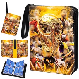 IXYHKB Football Card Holder, 400 Pockets Football Card Binder, Portable Football Card Folder, Football Trading Card Binder Album with Removable Sleeves and Zipper (Style 4)