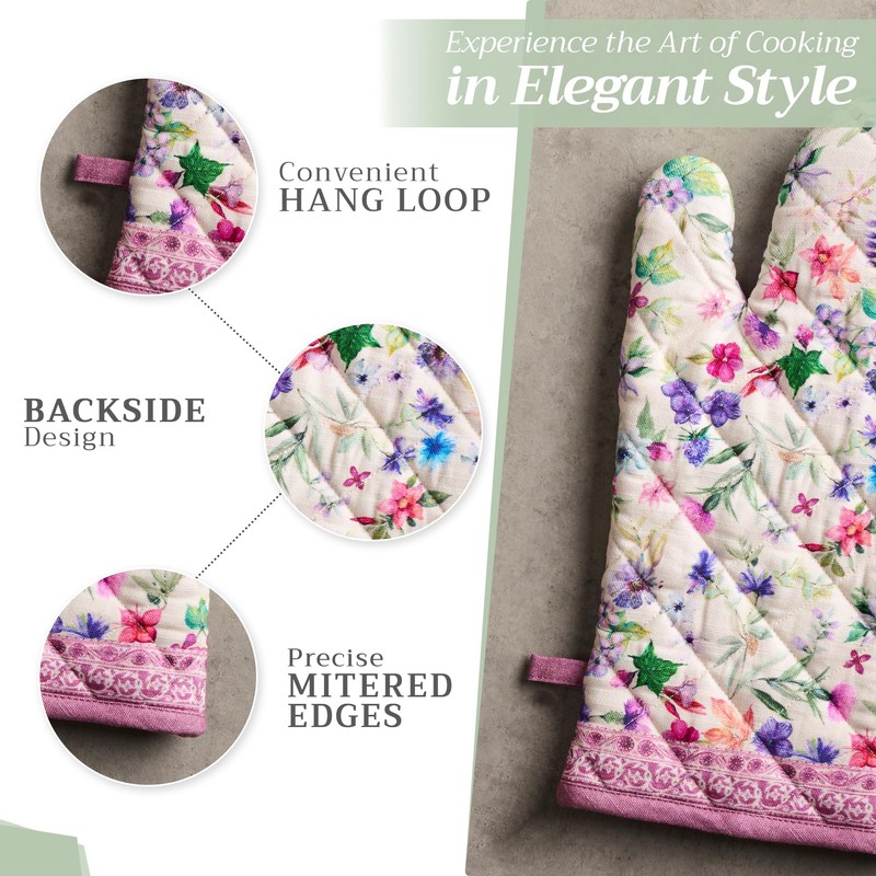 Maison d' Hermine Oven Mitt & Pot Holder 100% Cotton