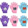 Cooraby 6 Pairs Kids Warm Magic Gloves Winter Stretchy Knit