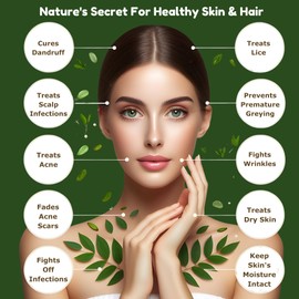 Organic 100% Cold Pressed Neem Oil (16 Fl Oz) - Pure Neem Oil for Hair, Skin, Nails, Pets, Indoor & Outdoor Plants & Garden - Unrefined, All Natural Concentrated, Mutlipurpose