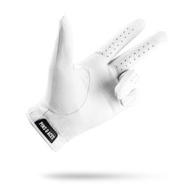 Pins & Aces - Ghost White Golf Glove Design - Premium AAA Cabretta Leather, Long-Lasting Durable Tour Glove for Men or Women - Premium Leather Golf Glove Left & Right Hand (Large, Right)