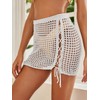 MakeMeChic Falda de ganchillo para mujer, con borlas, de punto,