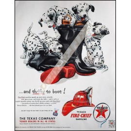 Texaco Gas Fire Truck VTG Magazine Ad Reproduction Firefighting Print 8.5x11"