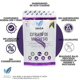 Citrato de Magnesio + Citrato de Potasio | bolsas con 120 Cápsulas C/U | Suplemento Alimenticio Premium | Anticalambres, Energía, Recuperación Muscula