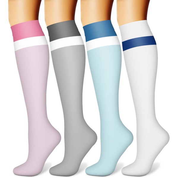 CHARMKING Compression Socks for Women and Men Circulation (4 Pairs)