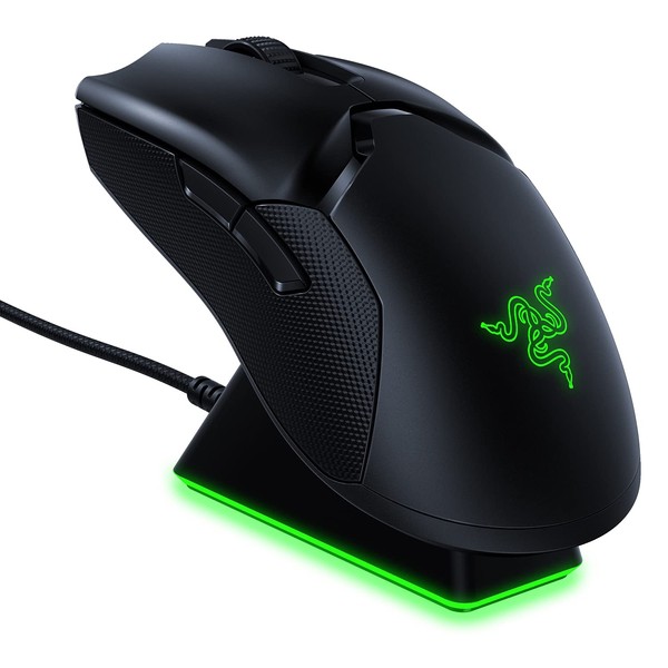 Razer Viper Ultimate Hyperspeed Lightest Wireless Gaming Mouse & RGB Charging Dock: Fastest Switch - 20K DPI Optical Sensor - Chroma Lighting - 8 Programmable Buttons - 70 Hr Battery