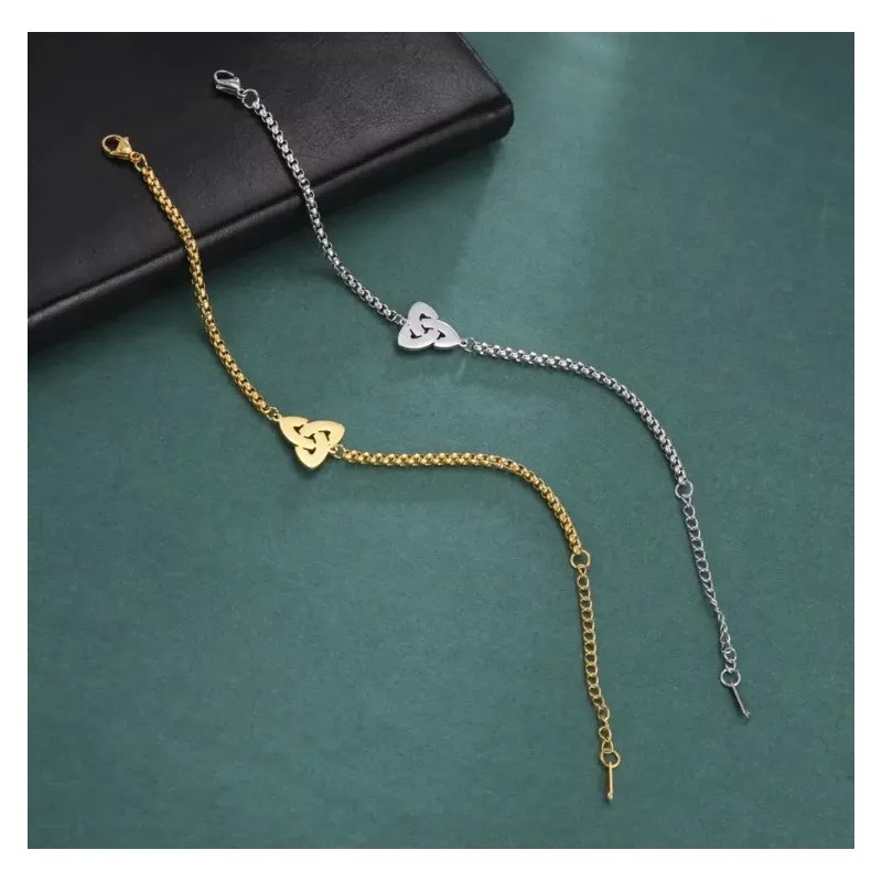 COLIBRI ALEGRE Pulsera Nudo De Bruja Triqueta Plateada