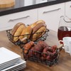 SunnyPoint 2-Tier Rectangle Countertop Fruit, Bread Wire Basket (Black, Metal)