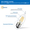 ANWIO Flame Tip LED Filament Bulb Candelabra E26 Base, Dimmable