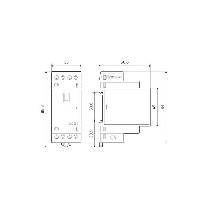 Finder Series 22 – Modular Contactor 4 NA 24 V