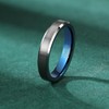 083BASE Unisex Tungsten Ring Black/Silver Blue, 4 mm/6 mm/8 mm