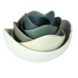 CiCixixi Salad Bowl Set, 5 Packs Ceramic Bowls Set Lotus Fruit Salad Cereal Bowl Home Decorative Bowl Dishwasher & Microwave Safe Porcelain Bowls for Home and Restaurant