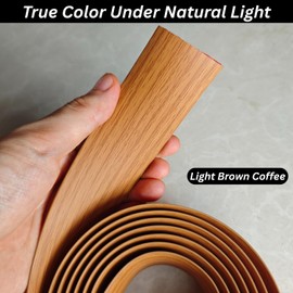 Floor Transition Strip Self-Adhesive Cover Strips Threshold Repair Floor Gap Vinyl Flooring Transitions Laminate Floor Flat Divider Strip Minimalism Oak Wood Grain Design 6.6FT (4cm, Light Brown)