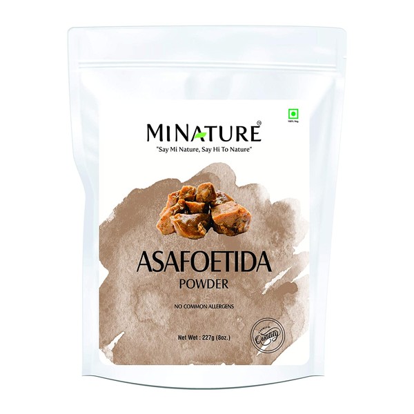 mi nature Asafoetida Powder ( Hing)( Asafetida ) | 100% Pure and Natural | 227g( 8oz)(0.5lb) | Indian spice for cooking| From India | 100% ONLY ASAFOETIDA POWDER-no external additives added.