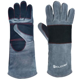 IC ICLOVER Animal Handling Gloves -Snake Bite Proof Gloves Kevlar Reinforced Leather Padding Palm & fingers for Snake Reptile Bird Handling Cat Dog Training, Anti Bite Animal Protection Gloves -16inch