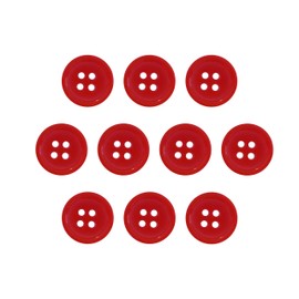 Buttons 1/2 Inch (1/2”) 4 Hole 10 Pieces - White Black Clear Pearl - Sewing Crafts Replacement Button - Perfect for Crafts, Coats, Work Shirts, Pants, Shorts, Cardigans, Blazers, Skirts (Red)