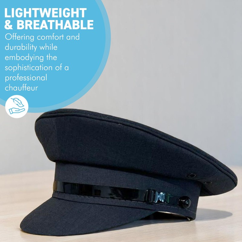 Thorness Grey chauffeur style hat - Size 60cm