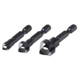 wolfcraft Tool Steel Deburring Counter Set, Hexagon Shank I 4375000 I Counterboring and deep countersinking