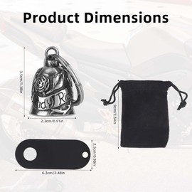 Penitue Motorcycle Guardian Bell, Good Luck Riding Bell with Hanger & Cloth Bag Practical Biker Rider Accessories for Men Women