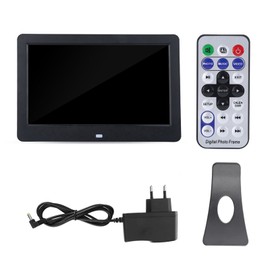 10in Screen 1024X600 Digital Photo Frame Music Video Player with Remote Control(Black )