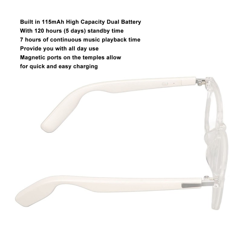 Bluetooth Sunglasses, Smart Glasses, Open Ear Speaker, IP67 Waterproof, Blue