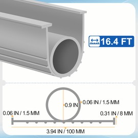 MYFAMIREA Garage Door Seals Bottom Rubber 16.4FT Weather Stripping Seal Kit Flexible Weatherproof Threshold Seal Strip Replacement Gasket Bottom for Garage Door, 3 3/4'' Width with 5/16'' T End, Grey