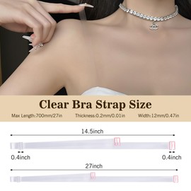 Mytium Clear Bra Straps Invisible - Transparent Bra Straps for Women, Adjustable & Comfortable, Perfect for Dresses, Strapless Bras & Backless Tops