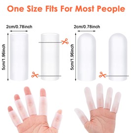COMNICO 10 Pcs Gel Finger Cots, Finger Sleeve Protectors Fingertips Thumb Protector Covers Trigger Finger Gloves Caps for Hand Finger Blisters Cracking Calluses