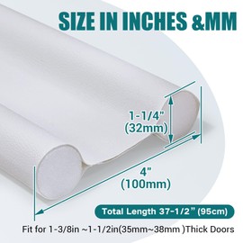Door Draft Stopper, Door Draft Blocker, Under Door Draft Insulator, Door Sweep Weather Stripping, Soundproof Noise Stopper None Adhesive Door Bottom Weather Stips, White