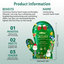 5 Pairs Christmas Nicotinamide Moisturizing Hand Mask Gifts Set, Travel Size for Women and Girls, Hand Skin Repair Renew Mask W/Infused Collagen, Christmas Hand Mask for Dry, Dark and Rough Skin