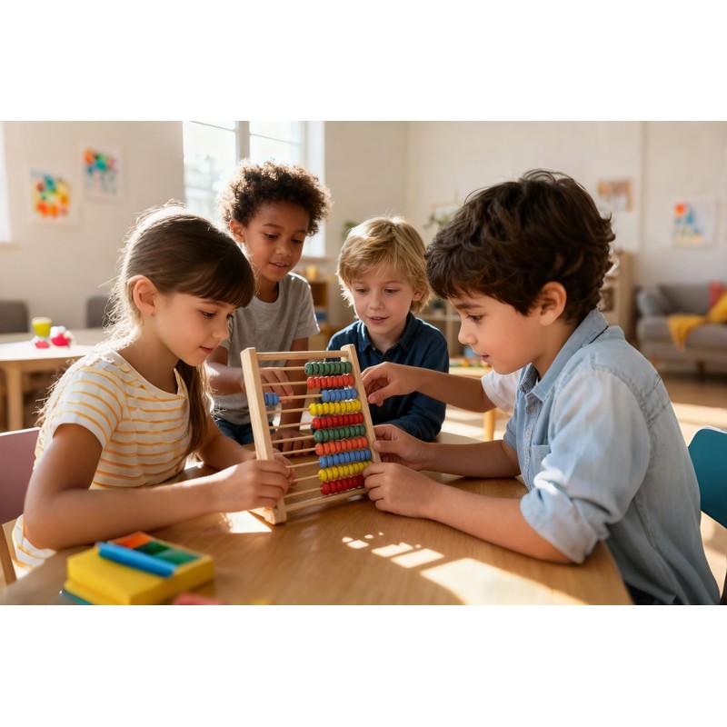 MAGIKON Wooden Counting Number Frame, 10 Rows Abacus for Learning