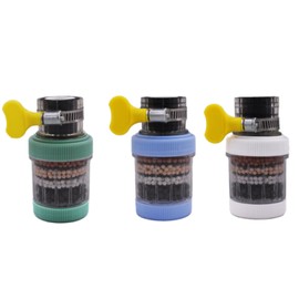 3 Pack Faucet Mount Filters,Faucet Water Filte for Kitchen,Purifier Kitchen Tap Filtration for Home Bathroom with Activated Carbon Removes Chlorine Fluoride Heavy Metals Hard Water(Random Color)