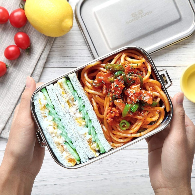 Bento Lunch Box, G.a HOMEFAVOR Stainless Steel Lunch Containers Leakproof,