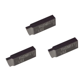 THINBIT 3 Pack LGI079D5 0.079" Width 0.118" Depth, Uncoated Carbide, Sharp Corner, Grooving Insert for Non-Ferrous Alloys, Aluminium and Plastic Without Interrupted Cuts