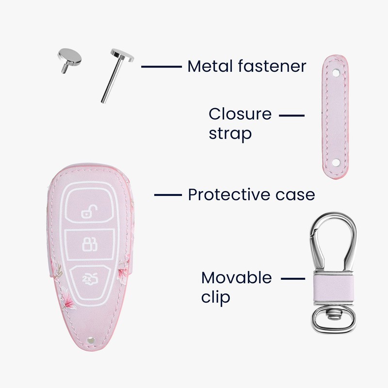 kwmobile Car Key Case Compatible with Ford 3-Button Car Key