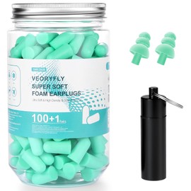VeoryFly Soft Foam Ear Plugs for Sleeping Noise Cancelling Snoring, 100 Pairs 38 dB Highest SNR, Concert Study Travel Sleep Earbuds Earplugs, Bouchon Oreille Anti Bruit Pour Dormir