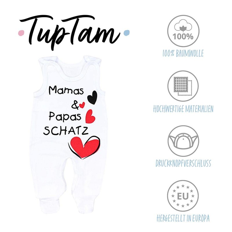TupTam Unisex Baby Romper with Print (German Text), Set of