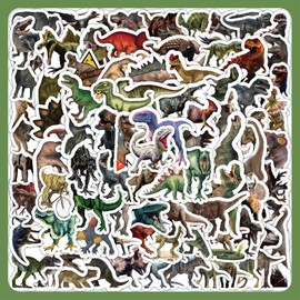 [Set of 100] Realistic Dinosaur Sticker Set, Tyrannosaurus, Triceratops, Ancient Biological Seals, Waterproof Type