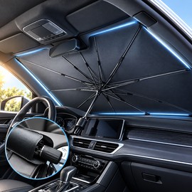 Premium Car Windshield Sun Shade Umbrella for Parked Cars – Foldable Reflective Sun Protection for Vehicle Interiors